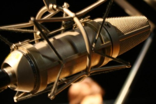 Picture of one of the Neumann microphones